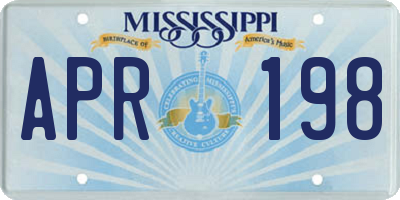 MS license plate APR198