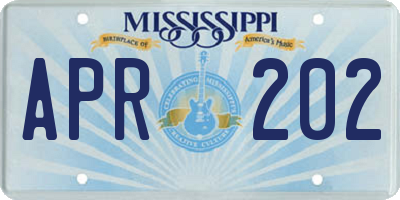 MS license plate APR202