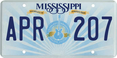 MS license plate APR207