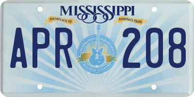 MS license plate APR208