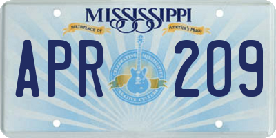 MS license plate APR209