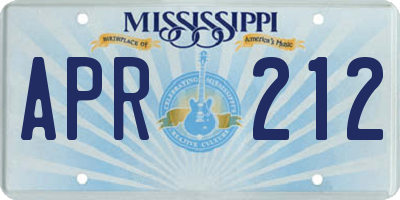MS license plate APR212
