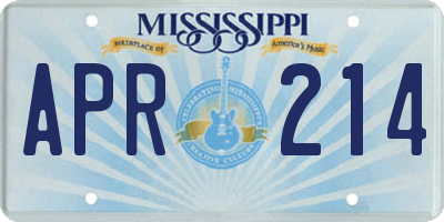 MS license plate APR214