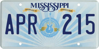 MS license plate APR215