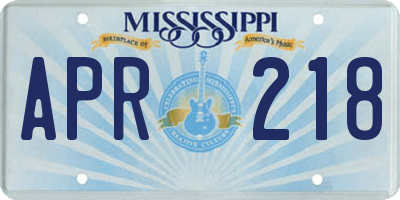 MS license plate APR218