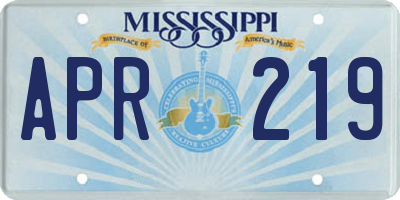 MS license plate APR219