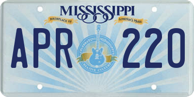 MS license plate APR220