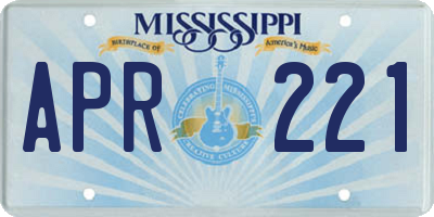 MS license plate APR221