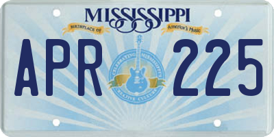 MS license plate APR225
