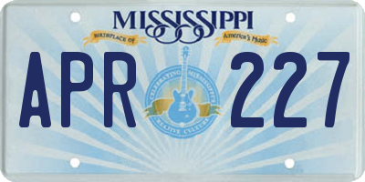 MS license plate APR227