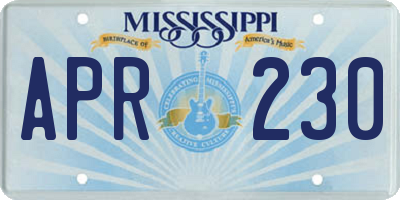 MS license plate APR230