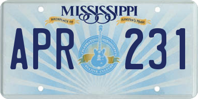 MS license plate APR231