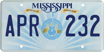 MS license plate APR232