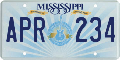 MS license plate APR234
