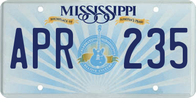 MS license plate APR235