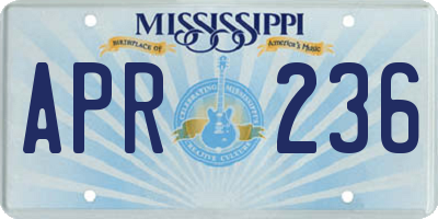 MS license plate APR236