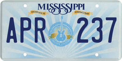 MS license plate APR237