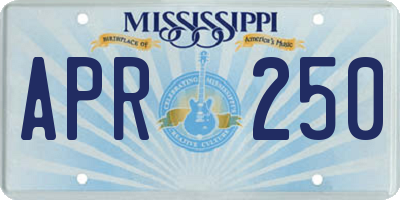 MS license plate APR250
