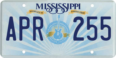 MS license plate APR255
