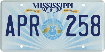 MS license plate APR258