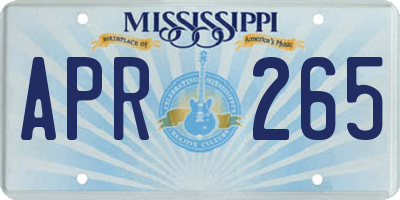 MS license plate APR265