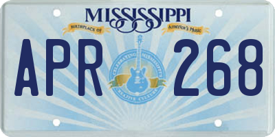 MS license plate APR268