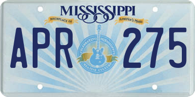 MS license plate APR275