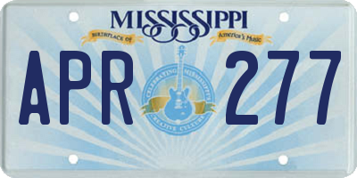 MS license plate APR277