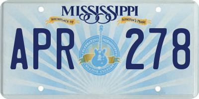 MS license plate APR278