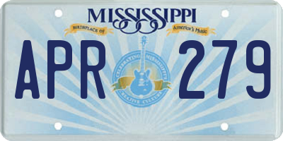 MS license plate APR279