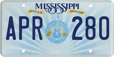 MS license plate APR280