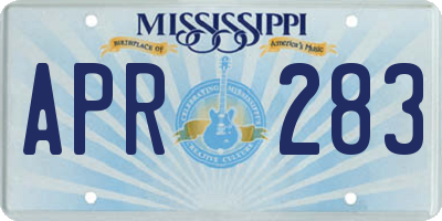 MS license plate APR283