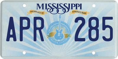 MS license plate APR285