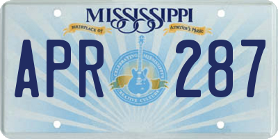 MS license plate APR287