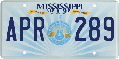 MS license plate APR289
