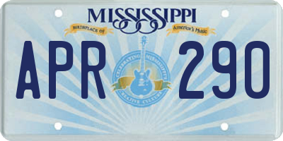 MS license plate APR290