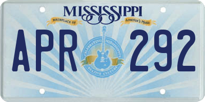 MS license plate APR292