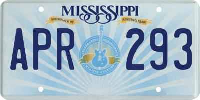 MS license plate APR293
