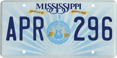 MS license plate APR296