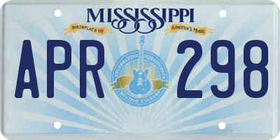 MS license plate APR298