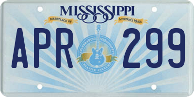 MS license plate APR299