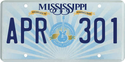 MS license plate APR301
