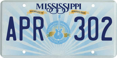 MS license plate APR302