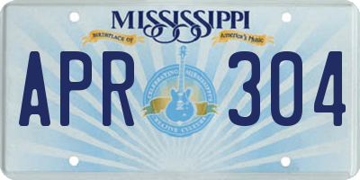 MS license plate APR304