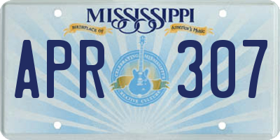 MS license plate APR307