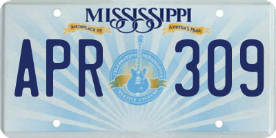 MS license plate APR309