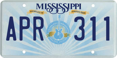 MS license plate APR311