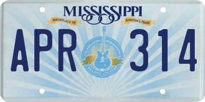 MS license plate APR314