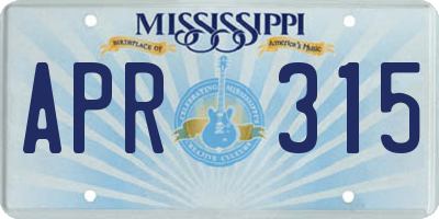 MS license plate APR315