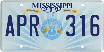 MS license plate APR316